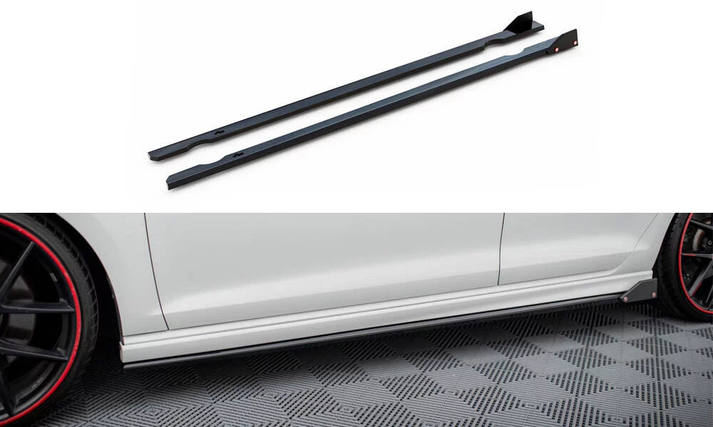 Maxton Design Side Skirt Splitters incl. flaps (V3) | Volkswagen Golf 7 R/R-line