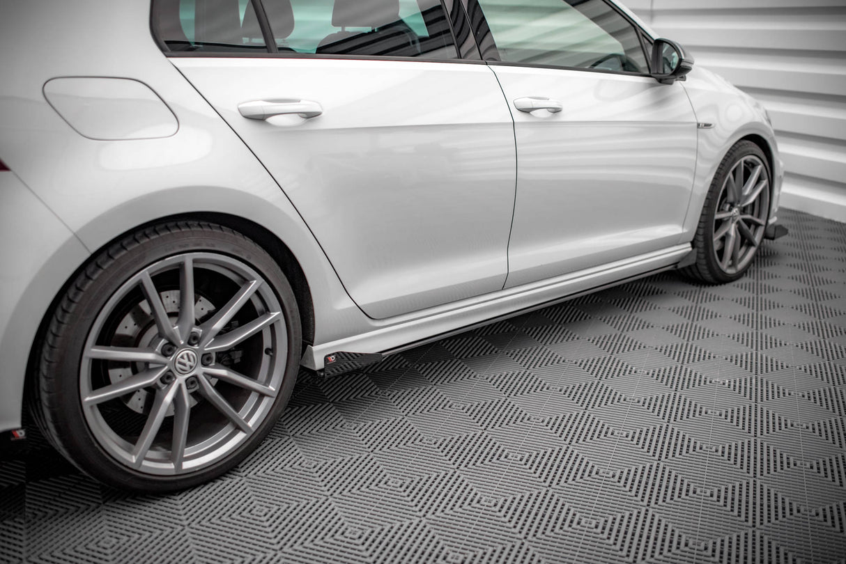 MAXTON STREET PRO SIDE SKIRTS DIFFUSERS + FLAPS VOLKSWAGEN GOLF VII R MK7