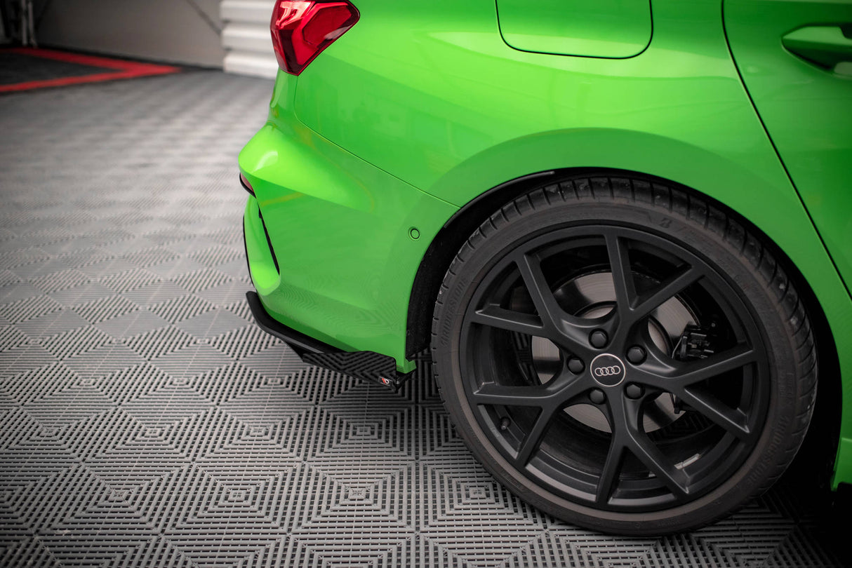 MAXTON STREET PRO REAR SIDE SPLITTERS + FLAPS AUDI RS3 SEDAN 8Y