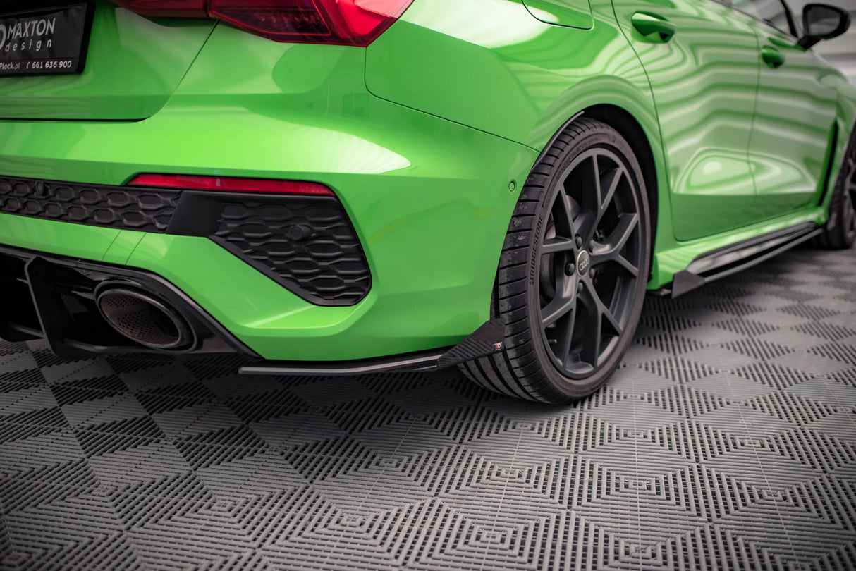 MAXTON STREET PRO REAR SIDE SPLITTERS + FLAPS AUDI RS3 SEDAN 8Y