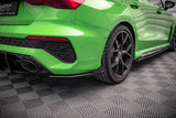 MAXTON STREET PRO REAR SIDE SPLITTERS + FLAPS AUDI RS3 SEDAN 8Y