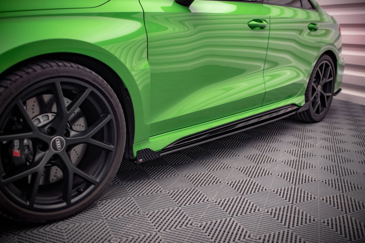 MAXTON STREET PRO SIDE SKIRTS DIFFUSERS + FLAPS AUDI RS3 SEDAN 8Y