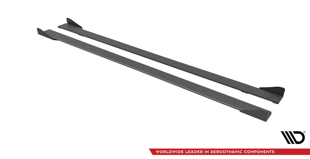 MAXTON STREET PRO SIDE SKIRTS DIFFUSERS + FLAPS VOLKSWAGEN GOLF VII R MK7